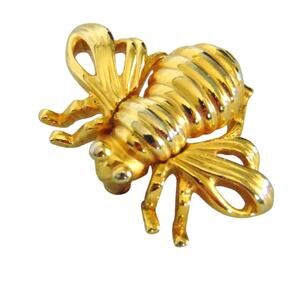 Joan Rivers Bee Brooch Pin Gold Plated Started It All Original 1st Honey Bee Vtg